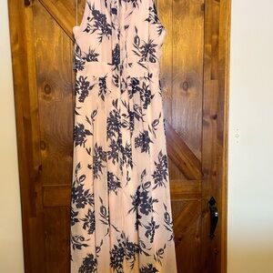 Size 12 Blush n Navy Maxi Dress